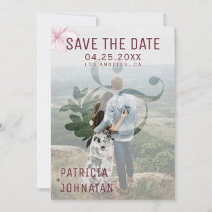 Save The Date Photographie mariage moderne d'esperluette rose ma
