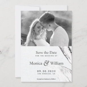 Save The Date Photographie mariage moderne en noir et blanc
