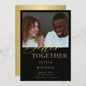 Save The Date Photographie moderne faux or script simple mariage (Devant / Derrière)