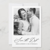 Save The Date Photographie noir et blanc chic Enregistrer la dat (Devant)