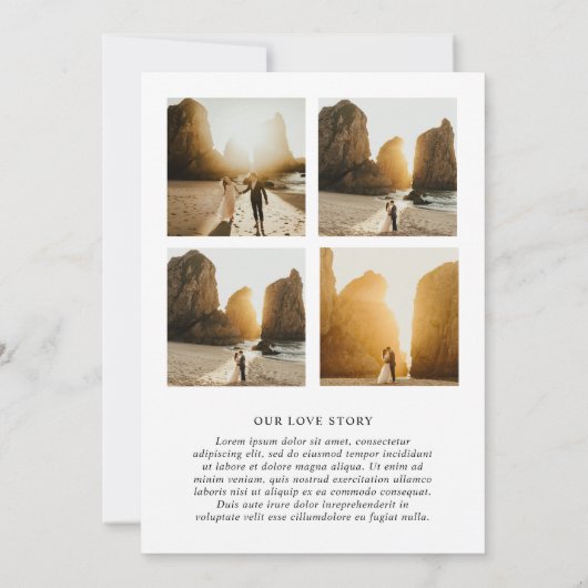 Save The Date Photographie noir et blanc élégant Mariage moderne (Dos)