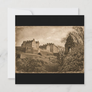 Save The Date Photographie sépia du château d'Édimbourg