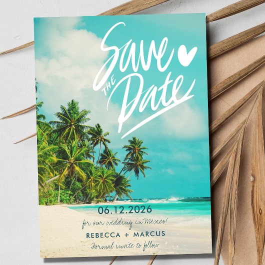 Save The Date Photographie tropicale Plage Destination Mariage