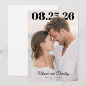 Save The Date PhotoPop Conception de date de mariage moderne (Devant / Derrière)