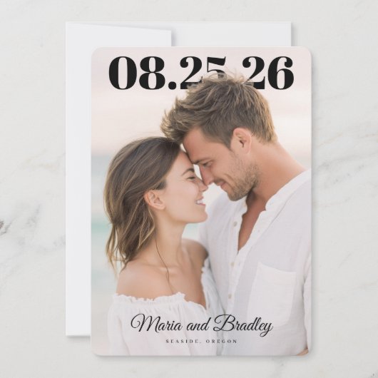 Save The Date PhotoPop Conception de date de mariage moderne (Devant)