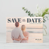 Save The Date PhotoPop Enregistrez la Date Élégant (Debout devant)