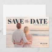 Save The Date PhotoPop Enregistrez la Date Élégant (Devant / Derrière)