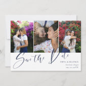 Save The Date Photos à deux faces de la Marine Mariage Enregistr (Devant)