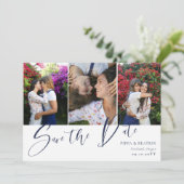 Save The Date Photos à deux faces de la Marine Mariage Enregistr (Debout devant)