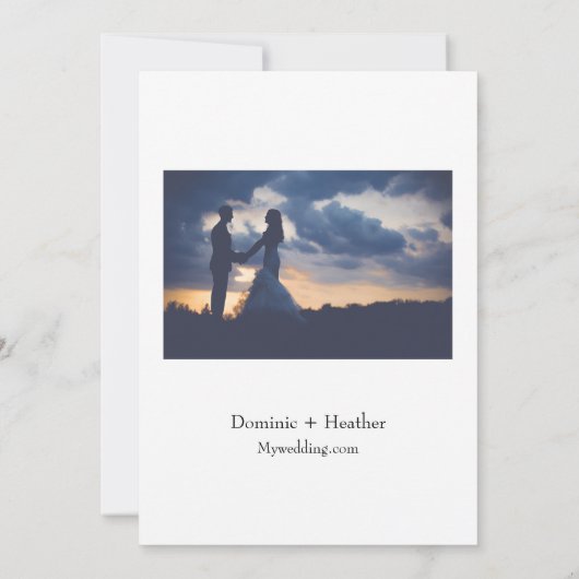 Save The Date Photos blanches et noires minimales (Dos)