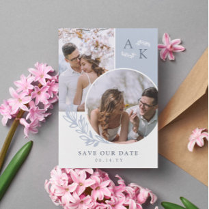 Save The Date Photos de Dove Blue Green Overlapping