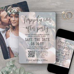 Save The Date Photos de la fête "Happily Ever After" 2 Code QR d