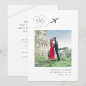 Save The Date Photos de mariage de destination Coeur de l'avion (Devant / Derrière)