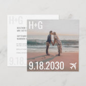 Save The Date Photos du Carré de destination de mariage de plage (Devant / Derrière)