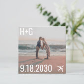Save The Date Photos du Carré de destination de mariage de plage (Debout devant)