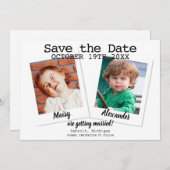 Save The Date Photos Enfants Modernes Mariage Enregistrer La Dat (Devant / Derrière)