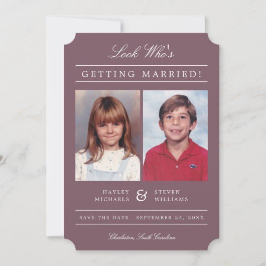 Save The Date Photos Enfants Vieux Classique Style Classic | Mau (Devant)