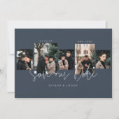 Save The Date Photos miniatures modernes Collage bleu (Devant)