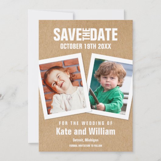 Save The Date Photos rustiques de Boho Enfance Sauvez la date (Devant)
