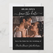 Save The Date Photoscript noir blanc élégant (Devant)