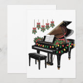 Save The Date Piano Player Xmas Lighting Père Noël Jouer (Devant / Derrière)