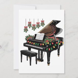 Save The Date Piano Player Xmas Lighting Père Noël Jouer