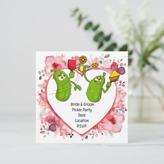 Save The Date Pickleball Enregistrer la date Mariage Drôle invit (Debout devant)