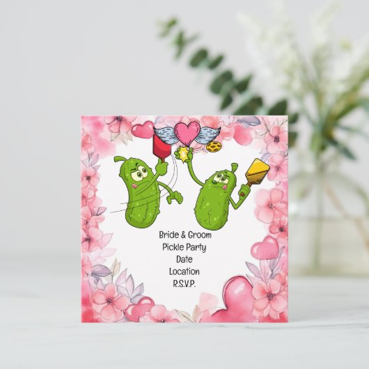 Save The Date Pickleball Enregistrer la date Mariage Drôle invit (Debout devant)