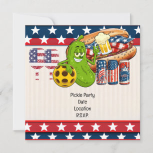 Save The Date Pickleball Party 4 juillet Fête de l'Indépendance
