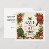 Save The Date Pickleball thème de Noël (Devant / Derrière)