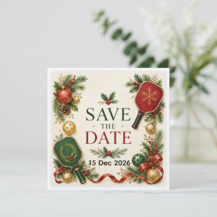 Save The Date Pickleball thème de Noël