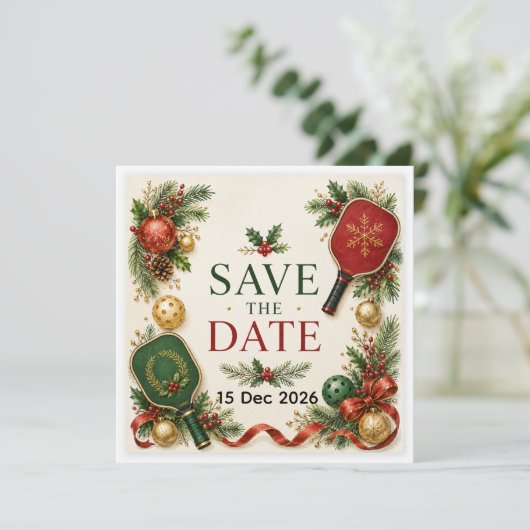 Save The Date Pickleball thème de Noël (Debout devant)