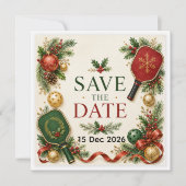 Save The Date Pickleball thème de Noël (Devant)