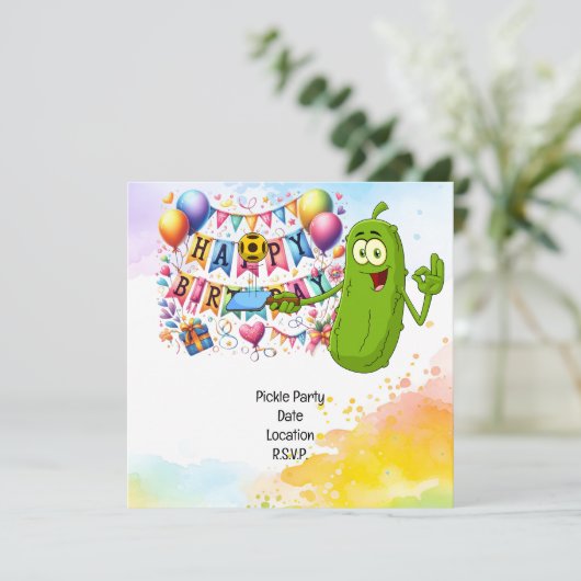 Save The Date Pickleball thème fête d'anniversaire (Debout devant)