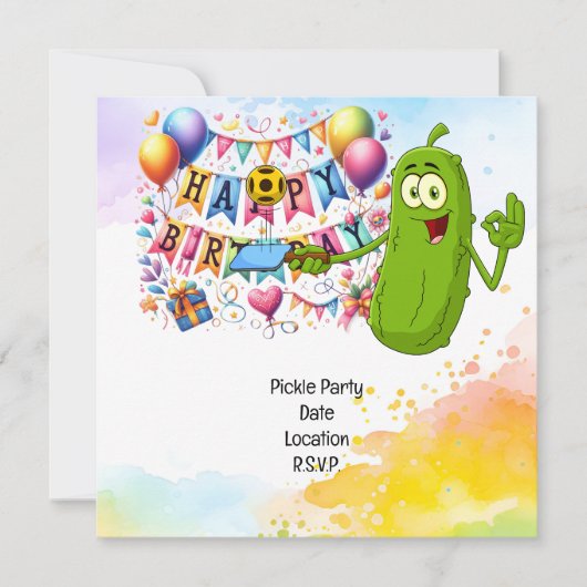Save The Date Pickleball thème fête d'anniversaire (Devant)