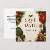 Save The Date Pickleball thème Noël (Devant / Derrière)