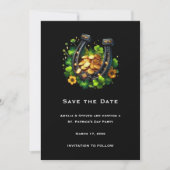 Save The Date Pièces en or Lucky Horseshoe et Clover (Devant)