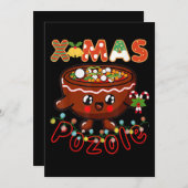 Save The Date Pied de Noël Cute Pozole Bowl Ugly Pajama (Devant / Derrière)