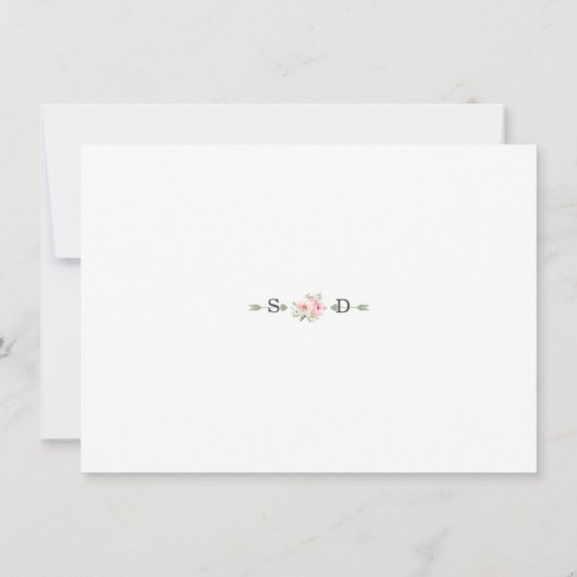 Save The Date Pies blanches roses Bloom Mariage Calligraphie (Dos)