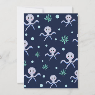 Save The Date Pieuvre sous le motif enfants de la mer