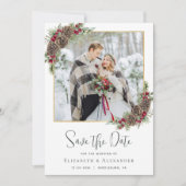 Save The Date Pin d'eau d'hiver Mariage de Noël Photo (Devant)