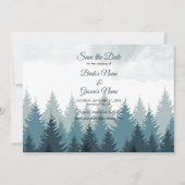 Save The Date Pine Arbre Aquarelle Forêt Mariage rustique (Devant)