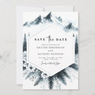 Save The Date Pine Editable Mountain Mariage