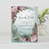 Save The Date Pine Mountain Forest Bourgogne Dusty Rose (Debout devant)