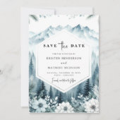 Save The Date Pine Romance Mountain Mariage (Devant)