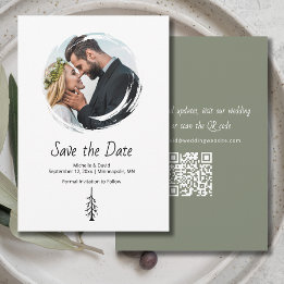 Save The Date Pine rustique Sage Vert Mariage Décontracté
