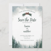 Save The Date Pine Tree Mariage rustique Enregistrer la date ave (Dos)