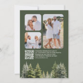Save The Date Pine Trees Forêt Photo QR Code Mariage (Dos)