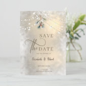 Save The Date Pinecone String Lights Mariage hivernalEnregistrer (Debout devant)