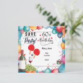 Save The Date Ping pong 60e anniversaire avec paddle et bière (Debout devant)